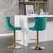 2 PC Velvet Swivel Bar Stools Adjustable Dining Chair with Nailheads