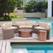12 pieces Wicker Sectional Sofa Set with Fire Pit