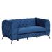 63" Velvet Upholstered Loveseat Sofa Modern Button Tufted Back Sofa Design with Sturdy Metal Legs Supported for Living Room