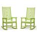 Efurden Rocking Chair Set of 2 Over-Sized and Weather Resistant Patio Rocker for Adults 350lbs Load (Apple Green)