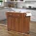 Rolling Kitchen Island with Drop Leaf Breakfast Bar Farmhouse Kitchen Cart with 2 Drawers & 2-Door Storage Adjustable Shelves