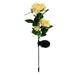 Miyuadkai flower lamp 3 Lights Head Solar LED Garden Stake Decorative Lamp Solar Outdoor Outdoor Artificial flowers Artificial flowers Yellow One Size