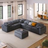 Modular Oversized Sectional Sofa, L Shaped Corner Sectional with Ottoman