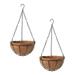 Hanging flower baskets 2pcs Outdoor Hanging Planter Flower Planting Pot with Coconut Liner Hanging Planter Basket