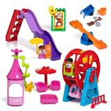 The Park Set Building Toy Kit By Plaii- Playground Building Blocks & Accessories Compatible With The Duplo Set- Colorful STEM Play Set For Toddlers And Kids- Complete DIY Park Construction Kit- 26 Pcs