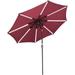 9Ft 8 Ribs Solar Powered Patio Umbrella With Tilt And Crank Outdoor Market Table Umbrella For Garden Pool Terra