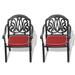 Dining Chairs Set of 2 Outdoor Patio Chair with Cushions in Random Color Cast Aluminum Bistro Chair with Nylon Foot Pad and Curved Design for Garden Balcony Lawn