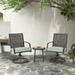 Costway 3 PCS Patio Swivel Chair Set Coffee Table Wicker Cushioned Seat Balcony Porch