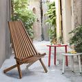 ANYHI Folding Wood Chair Folding Wooden Outdoor Chair -Stylish Low Profile Acacia Wood Lounge Chair for the Patio Porch Lawn Garden