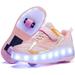 YAZI Kids Shoes with Wheels LED Light Color Shoes Shiny Roller Skates Skate Shoes Simple Kids Gifts Boys Girls The Best Gift for Party Birthday Christmas Day