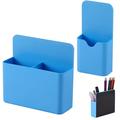 FOAUUH Magnetic Pen Holder 2 Pack Magnetic Dry Erase Marker Holder with Generous Compartments Strong Magnet Storage Marker Pen Pencil Organizer for Refrigerator Whiteboard Locker Accessoriesï¼ˆblueï¼‰