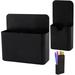 FOAUUH Magnetic Pen Holder 2 Pack Magnetic Dry Erase Marker Holder with Generous Compartments Strong Magnet Storage Marker Pen Pencil Organizer for Refrigerator Whiteboard Locker Accessoriesï¼ˆblackï¼‰