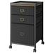 File Cabinet with 3 Fabric Drawer Mobile Filing Cabinet Printer Stand with 4 Wheels Rolling Under Desk Storage Cabinet