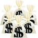 60 Pieces Money Treat Bags Dollar Sign Party Favor Dollar Candy Cellophane Bag Loot Bags for Party Dollar Sign Sacks with 25 Yards Beige Ribbon for Toy Party Favor Theme Party Supplies 6 x 9 Inch