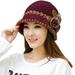 Fashion Women Knitted Lady Hat Flowers Winter Decorated Ears Crochet Warm Baseball Caps Fedora T Shirt Boar Hat Cotton Caps for Women Womens Baseball Caps Headband Top Hats for Women Mens Mesh Back