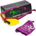 Spits Eyewear Top Or Bottom Bifocal Safety Glasses (Frame Color: Pink Magnifier: 1.75 TOP Yellow)