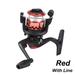 New 200 Metal Outdoor Sport Camping Fishing Tool Spinning Fishing Reel With Line Small Wheel Round Mini Micro RED WITH LINE