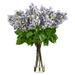 Nearly Natural 24in. Artificial Lilac Arrangement with Cylinder Glass Vase Purple