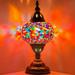 SILVERFEVER Handmade Mosaic Turkish Large Lamp for Table Desk Bedside with LED Bulb 13 H Multicolored Wave
