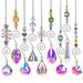 Dsseng 9 Pieces Crystal Suncatchers Valentine Hanging Catchers with Chain Colorful Glass Pendant Beads Chandelier Prism Ornament for Window Home Wall Tree Cars Wedding Gift Hanging Decoration