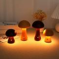 Gpoty Mushroom Lamp LED Night Light Mushroom Table Night Light 600mAh Wooden Mushroom Touch Lamp Dimmable Bedside Lamp Eye Protection Ambience Light DÃ©cor USB Rechargeable Cute Lamp for Bedroom