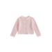 Sunisery Toddler Baby Girls Knit Cardigan Hollow Out Long Sleeve Crew Neck Elastic Solid Color Button Down Sweater Coat