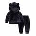 Fall Savings! 2023 TUOBARR Baby Outfit Sets Bear Toddler Girls Boys Fleece Hoody Jacket Cute Bear Ear Hoodie Sweatshirt Sweater Zip Up Jackets Winter Hairy Outwear Set Black 6-12 Months