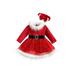 Sunisery Christmas Kids Princess Dress Sequin Mesh Long Sleeves Dress with Belt and Headband for Wedding Party