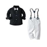 Spring Savings Clearance 2024! TUOBARR Toddler Boy Fall Outfits Toddler Baby Boys 2Pcs Clothing Sets Elegant Long Sleeve Shirts with Pants Party Suit Gentleman Clothes Formal Suit Black 4-5 Years