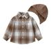 TOWED22 Baby Toddler Boys Plaid Button up Shirt Long Sleeve Flannel Shirts Buffalo Plaid Top Jacket Fall Winter Clothes(Brown 2-3 Y)