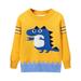 YDOJG Boys Girls Print Sweater Sweatshirts Toddler Cartoon Dinasour Prints Sweater Long Sleeve Warm Knitted Pullover Knitwear Tops Sweater For 6-7 Years