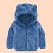 VerPetridure Toddler Baby Boys Girls Plush Hooded Jacket Cute Bear Ears Hoodies Coat Winter Thicken Warm Outwear for Kids Size 6M-4T