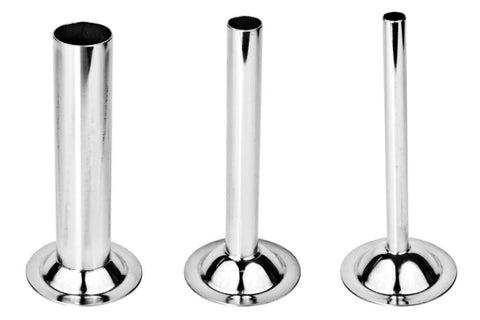 WOLFCUT Wurstfülltrichter 3er-Satz INOX-Stahl Größe 5 kompatibel mit BOSCH MUM4, MUM5 / JUPITER 862 560 / ALEXANDERWERK 5 uvm. Image