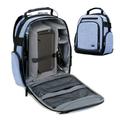 USA GEAR Audio Equipment Backpack - Microphone Case for Wireless Microphones Recording Microphones & Accessories Compatible with Shure Sennheiser Audio-Technica Rode VideoMic and More (Blue)