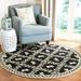 chelsea collection 4 round black hk55b hand-hooked french country wool area rug