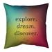 ArtVerse Quotes Multicolor Background Explore Dream Discover Quote Floor Pillow - Standard 36 x 36 Oversized