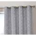 Versailles Lattice Flocked 100% Complete Blackout Thermal Insulated Window Curtain Grommet Panels - Energy Savings & Soundproof For Living Room & Bedroom Set Of 2 (50 X 108 Inches Light Grey)