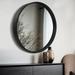 WallBeyond 28 inch Wood Frame Round Mirror Decorative Circle Wall Mirror for Bathroom Vanity Black