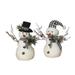 Gerson Set of 2 18 H Holiday Snowman w/ Pine & Fabric Bow