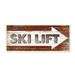 Stupell Industries Rustic Distressed Ski Lift Directional Sign Brown White Designed by Jennifer Pugh