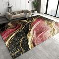 Light Luxury Pink Black Gold Marble Texture Area Rug Modern Abstract Fantasy Design Indoor Non-Slip Kids Rugs Machine Washable Breathable Durable Carpet For Front Entrance Floor Decor 3 x 4