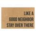 Baocc Funny Door Mats Funny Door Mat Non Slip Back Rubber Entry Way Doormat Outside Like A Good Neighbor Stay Over There Standard Outdoor Welcome Mat