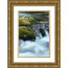 Miller Anna 23x32 Gold Ornate Wood Framed with Double Matting Museum Art Print Titled - Water Falling over Boulders on Roaring Fork Motor Nature Trail