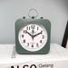 Lierteer Silent Alarm Clock Modern Square Quartz Movement Bedside Analog Dial Desk Green