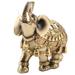 Wealth Figurine Elephant Statue Lucky Feng Shui Golden Polyresin Elephant Statue Sculpture Wealth Figurine Home Decoration Gift for Your Family[M]