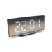 LED Alarm Clock Digital Table Decor Curved Screen Mirror Mute Clocks Light Household Office Bedside Bedroom Accessories White