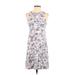 Athleta Casual Dress - A-Line High Neck Sleeveless: Gray Floral Dresses - Women's Size X-Small