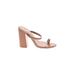 RAYE Heels: Slide Chunky Heel Minimalist Brown Print Shoes - Women's Size 8 - Open Toe