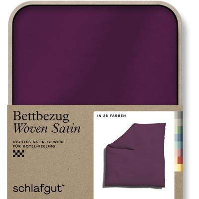 Bettbezug SCHLAFGUT "Woven Satin", lila (lila deep), B:200cm L:200cm, Mako-Satin, Obermaterial: 100% Baumwolle, Bettbezüge, besonders dicht gewebt, Mix & Match: passender Kissenbezug erhältlich Image