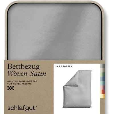 Bettbezug SCHLAFGUT "Woven Satin", grau (grau light), B:135-140cm L:200cm, Mako-Satin, Obermaterial: 100% Baumwolle, Bettbezüge, besonders dicht gewebt, Mix & Match: passender Kissenbezug erhältlich Image